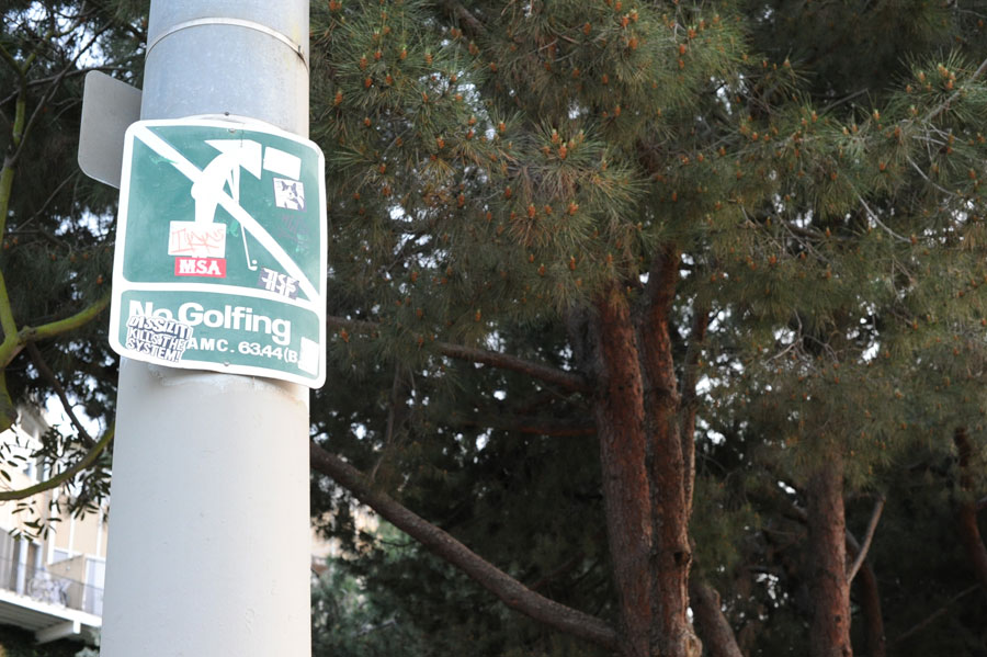 When was the last time you've seen No Golfing sign
